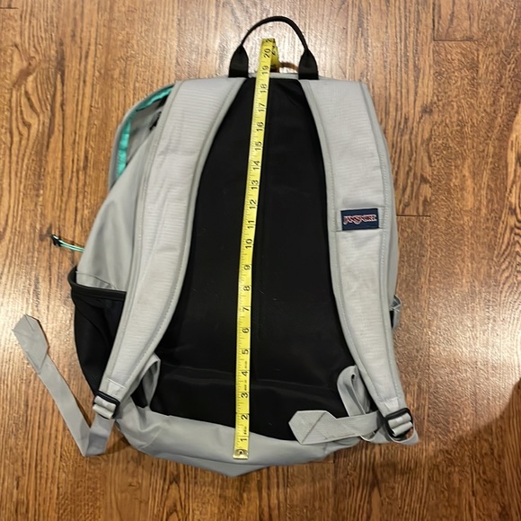 Jansport backpack gray with light green accents - Picture 8 of 12